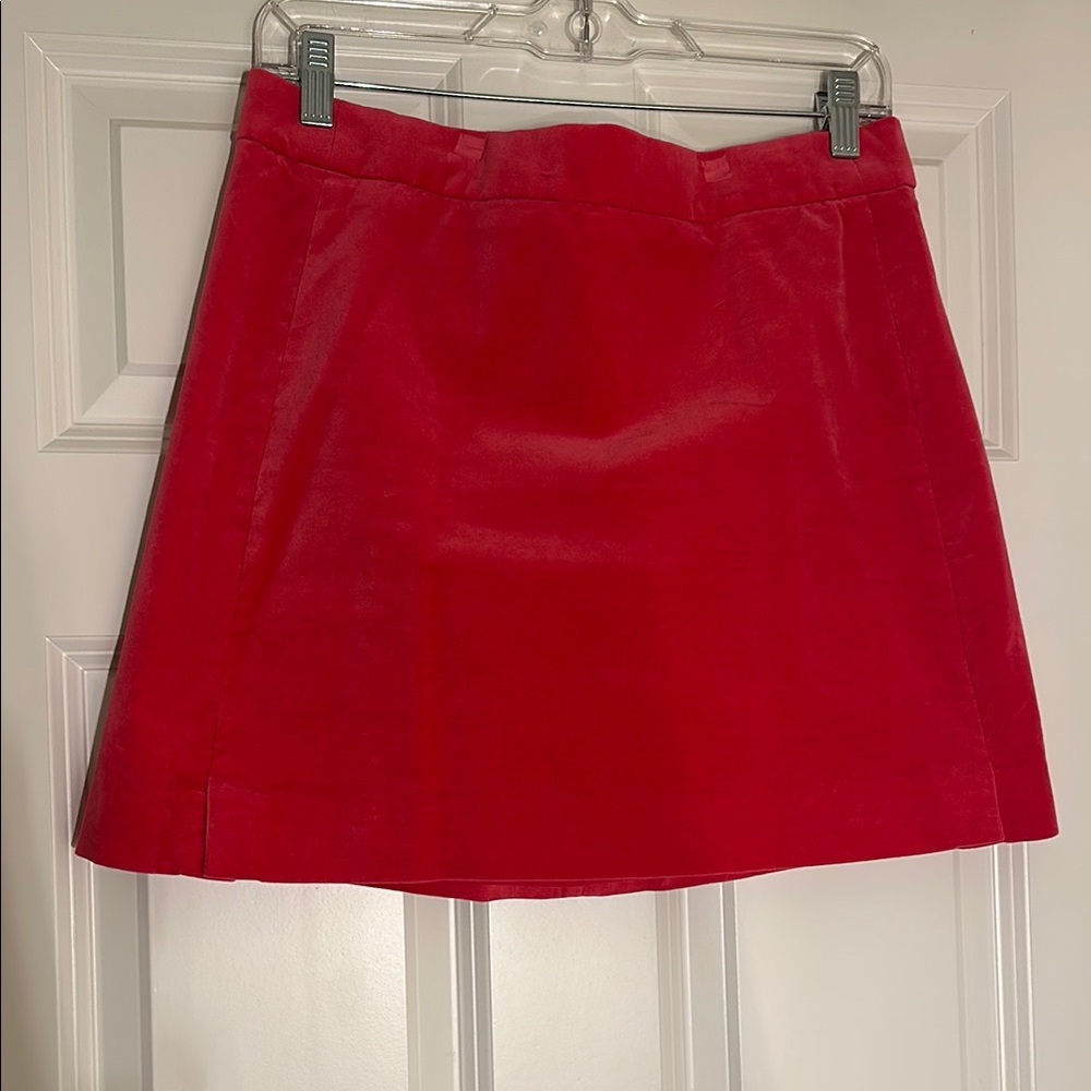 EUC J. Crew pink velvet miniskirt